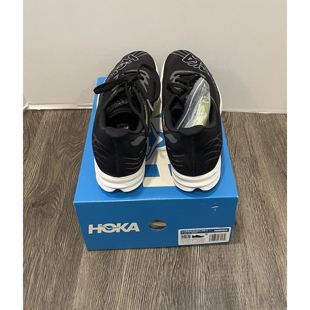 Hoka Crescendo MD 2 Black White‎ Track Spikes Mens 10.5 1155116 BWHT New - Picture 4 of 7